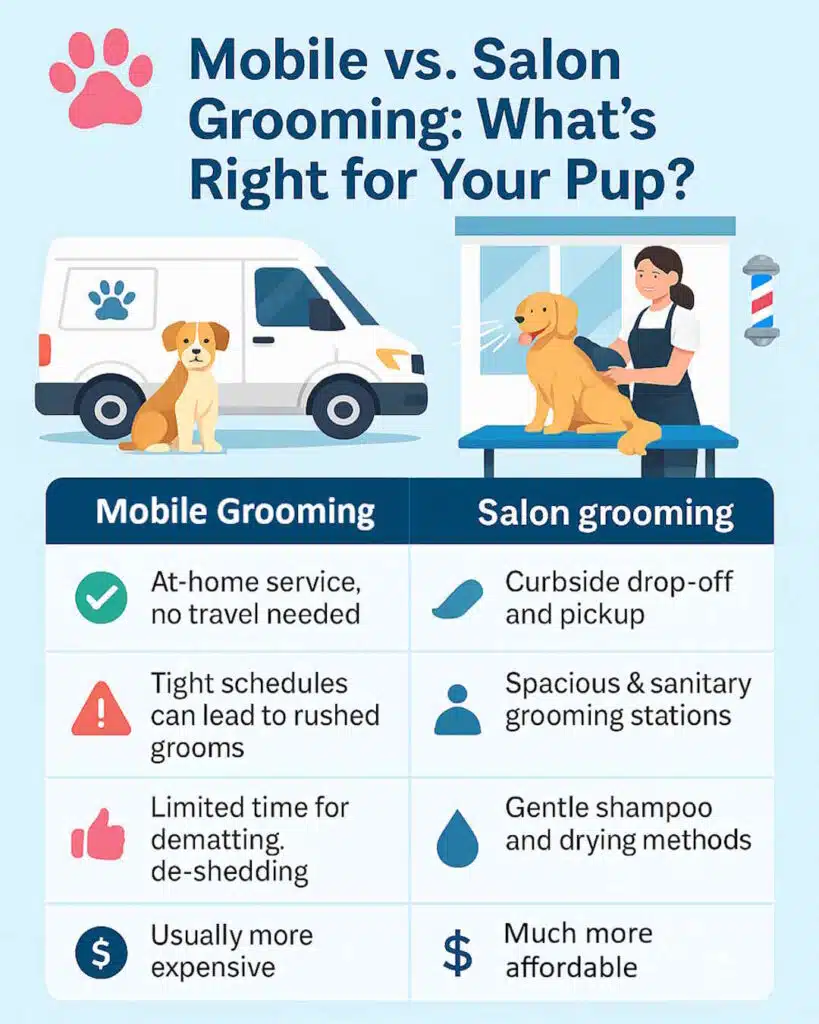 Mobile vs Salon Grooming: What’s Right for Your Pup in Kendall, FL? 3 Mobile vs Salon Grooming: What’s Right for Your Pup in Kendall, FL?