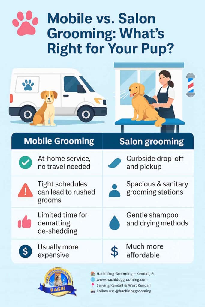 Mobile vs Salon Grooming: What’s Right for Your Pup in Kendall, FL?
